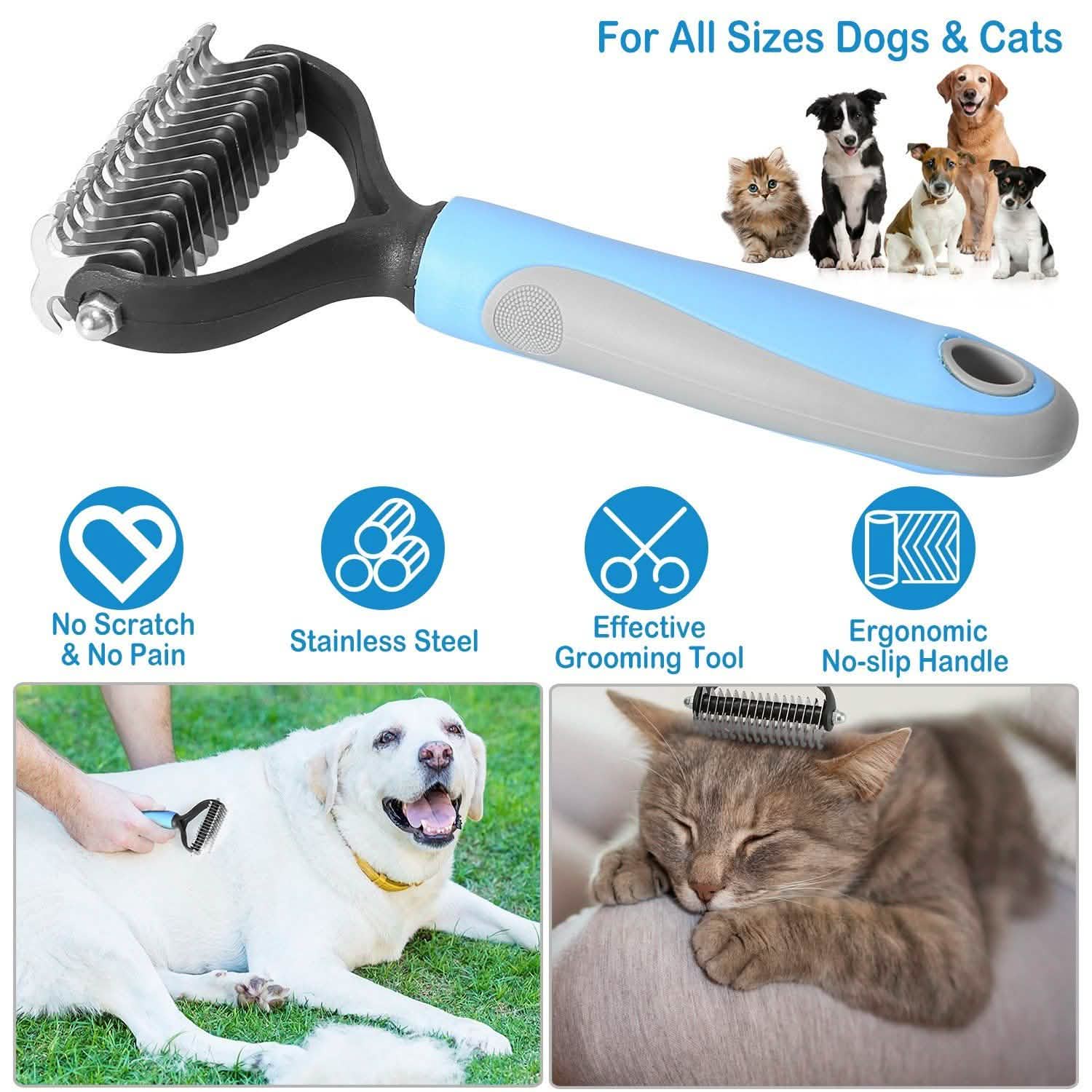 犬猫用両面グルーミングレーキ