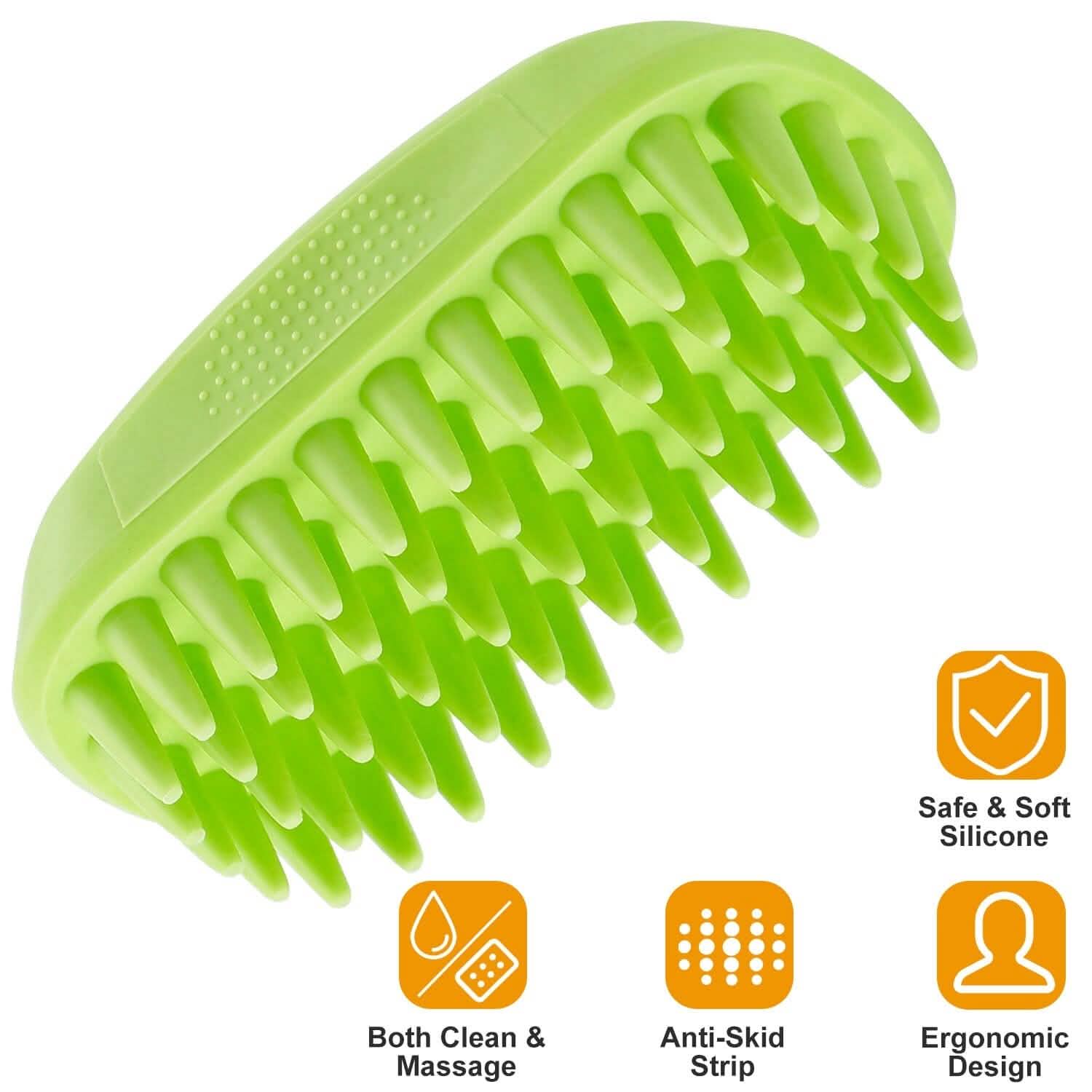 Brosse de bain pour chien antidérapante, peigne de massage en silicone pour le toilettage et la douche des animaux