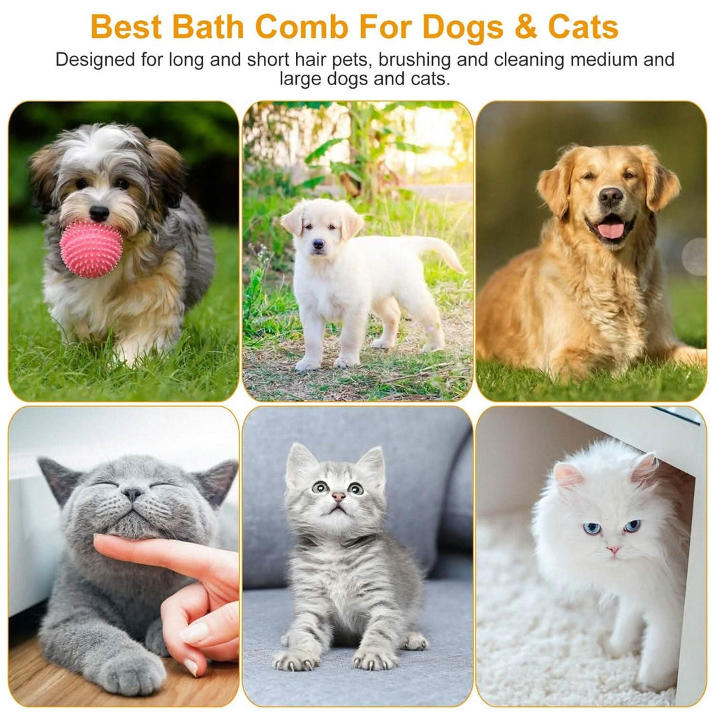 Brosse de bain pour chien antidérapante, peigne de massage en silicone pour le toilettage et la douche des animaux