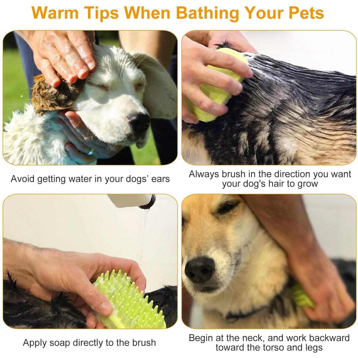 Brosse de bain pour chien antidérapante, peigne de massage en silicone pour le toilettage et la douche des animaux