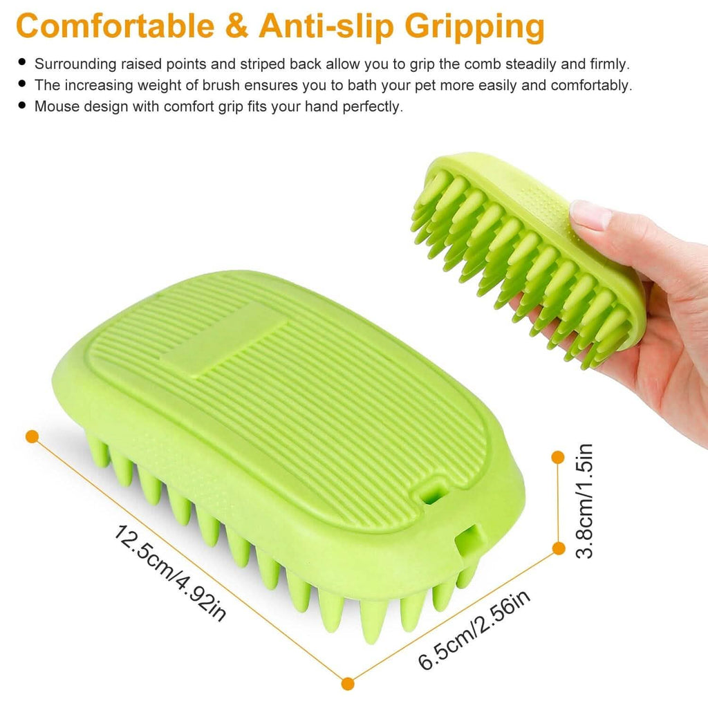 Brosse de bain pour chien antidérapante, peigne de massage en silicone pour le toilettage et la douche des animaux