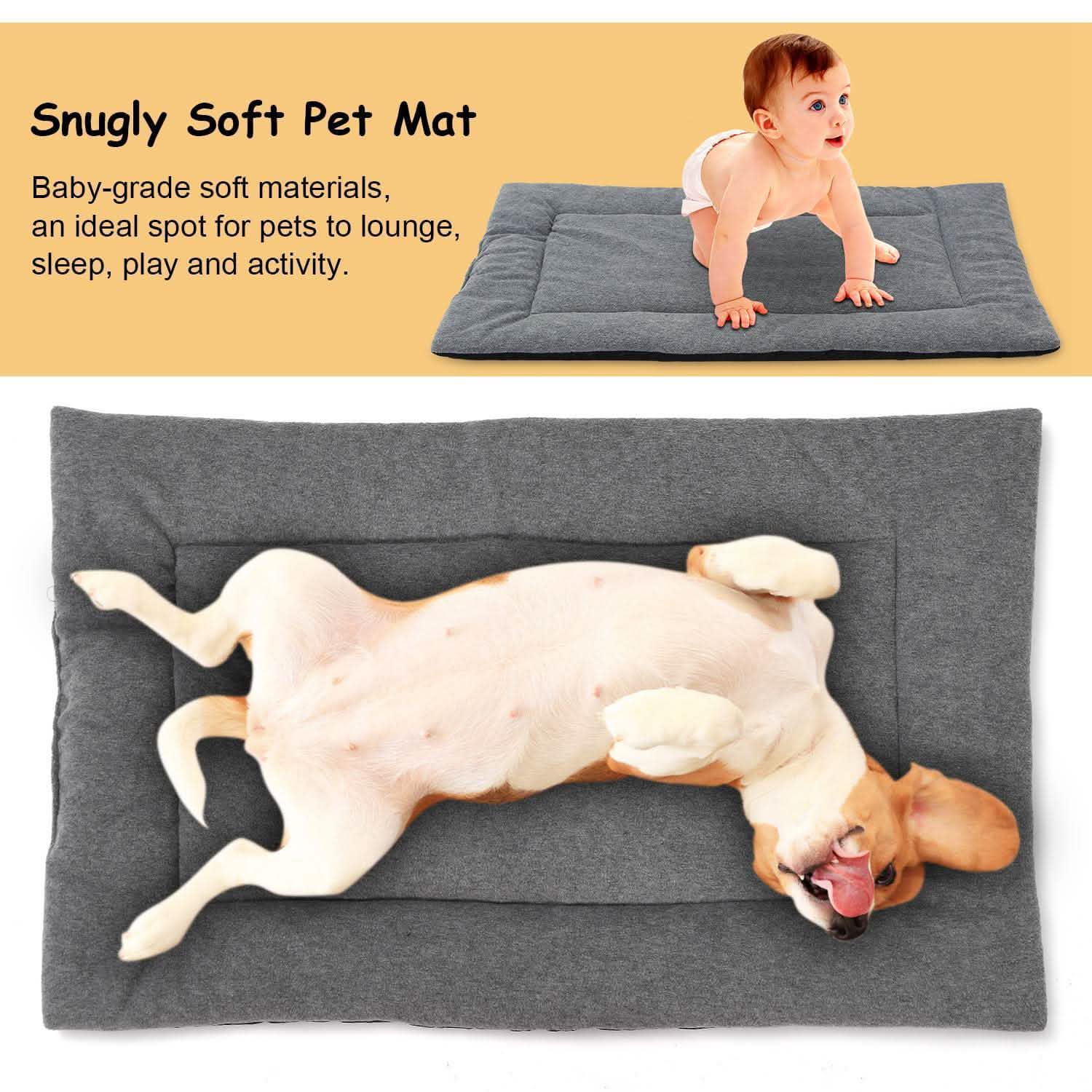Dog Bed Mat Comfortable Fleece Reversible Pad
