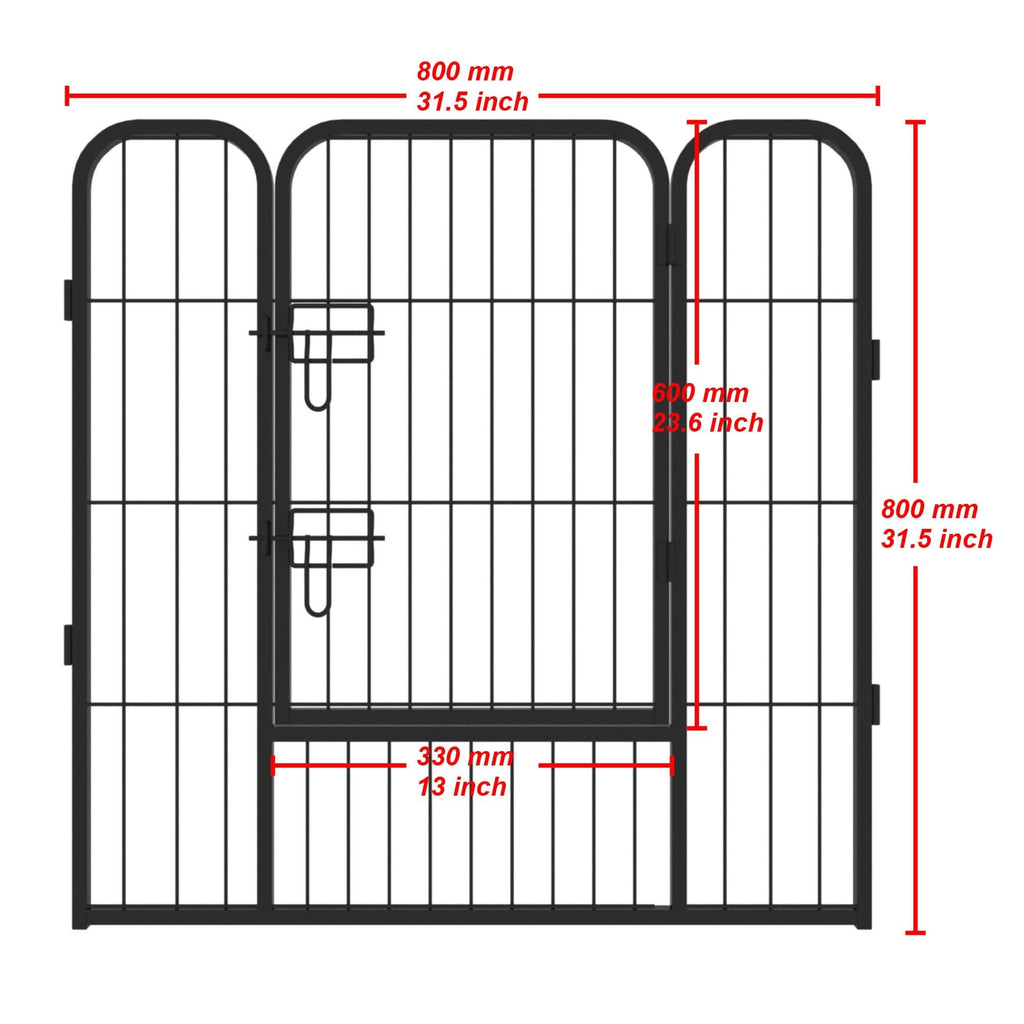 Dog Fence and Pet Playpen, Heavy Duty Foldable Metal 8 Panels Dog Pen 31.5" Height