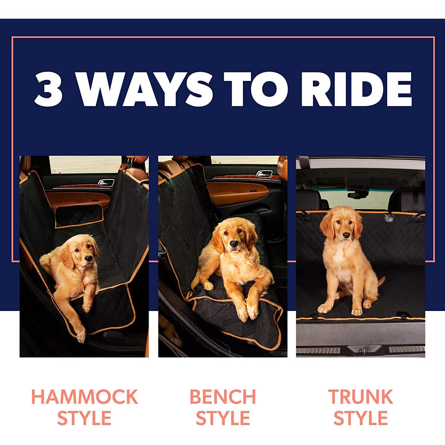 Dog Rear Seat Cover Protector Waterproof Anti-Scratch Anti-Slip Hammock