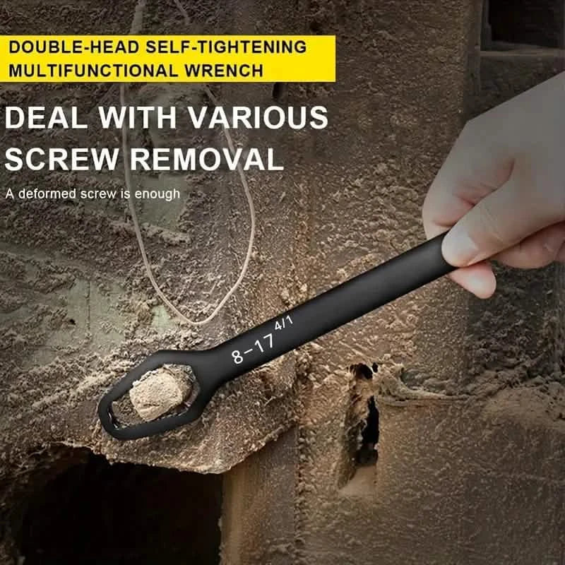 Double End Multifunctional Universal Wrench, 3-17mm Self-Tightening Lazy Wrench Repair Tools