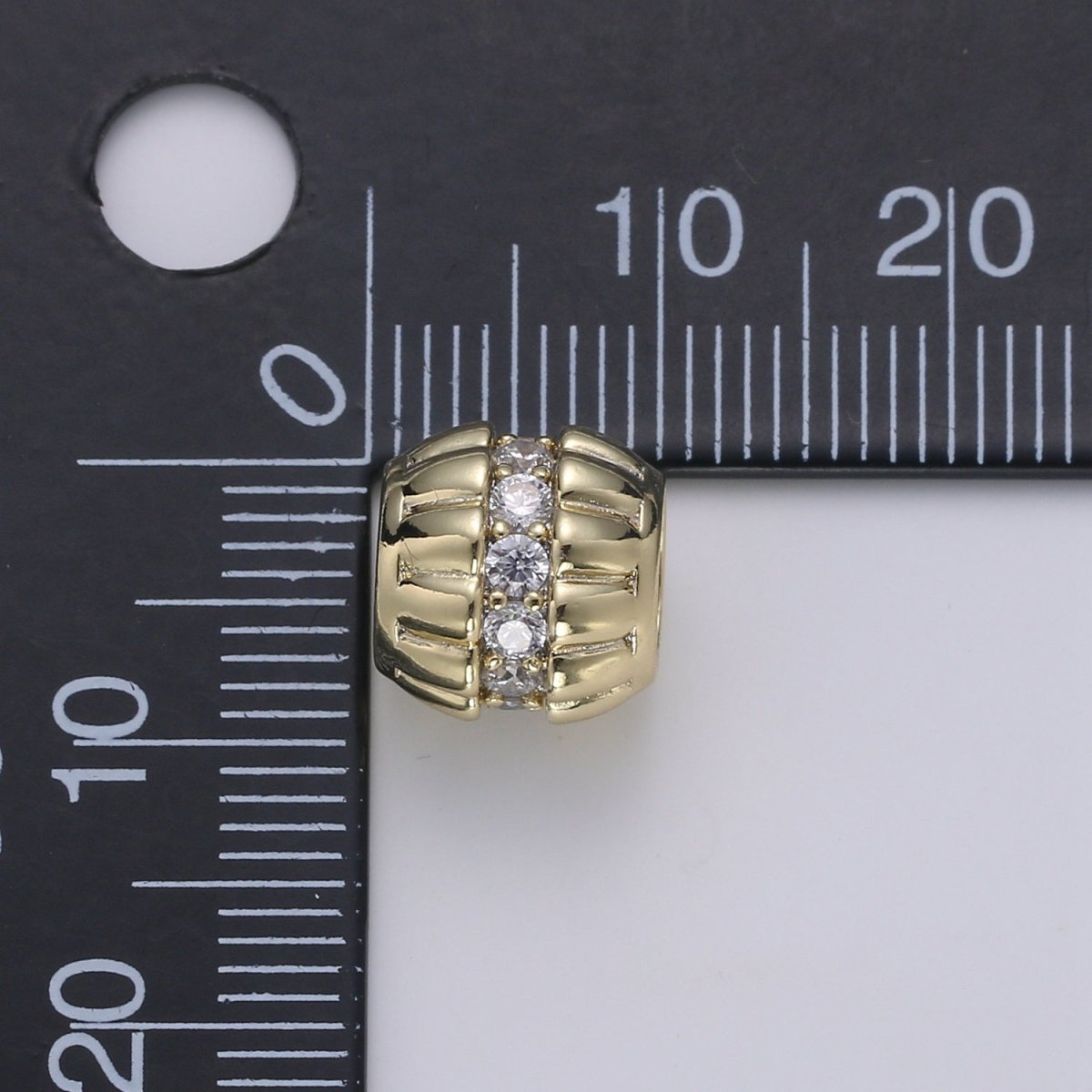 Double Golden Bottle Cap Beads with CZ Crystal Mini Gold Filled Casual Accessories Making Beads B-358