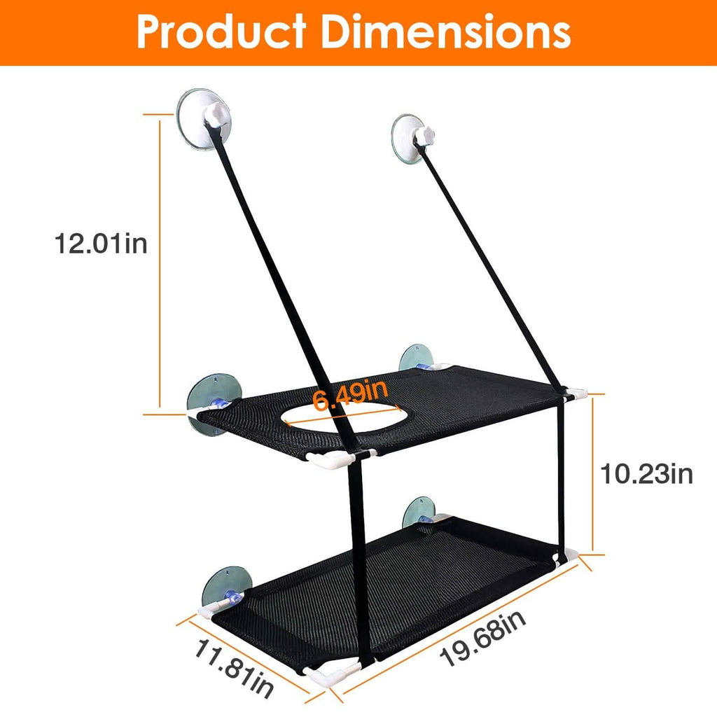 Double Layer Perch Bed Powerful Suction Indoor Window Hammock for Cat