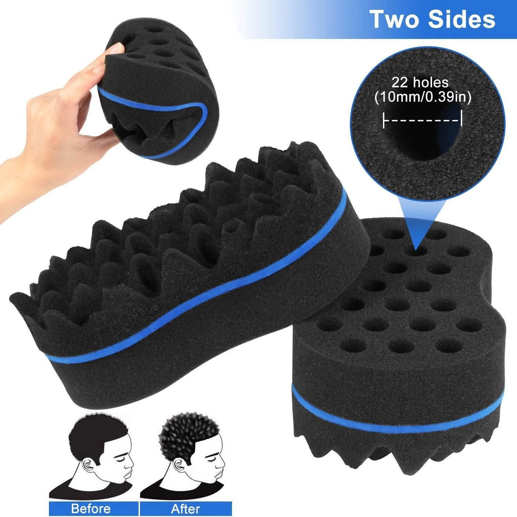 Brosse éponge double face pour coiffeur, tresses, dreadlocks et torsades