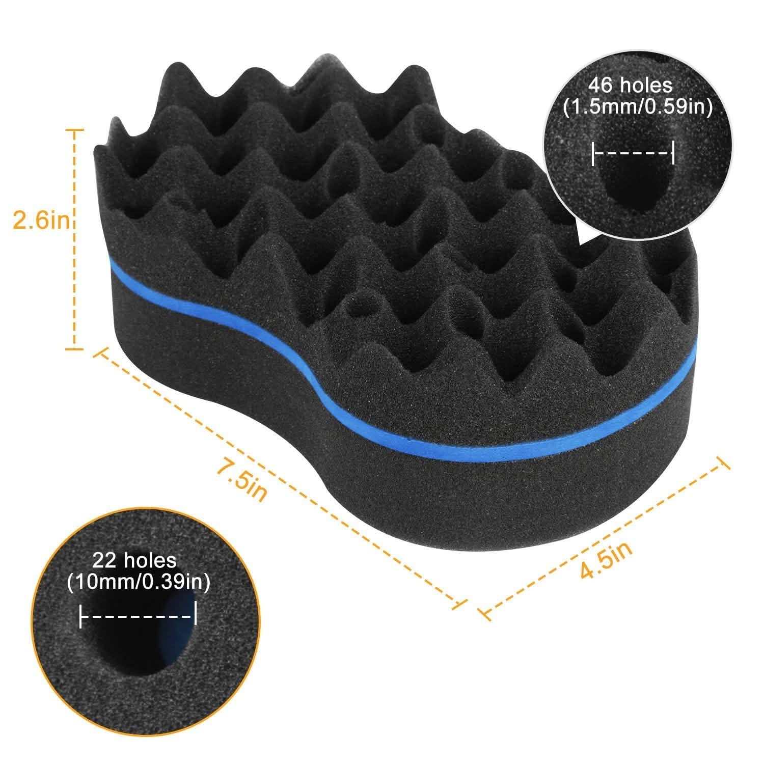 Brosse éponge double face pour coiffeur, tresses, dreadlocks et torsades