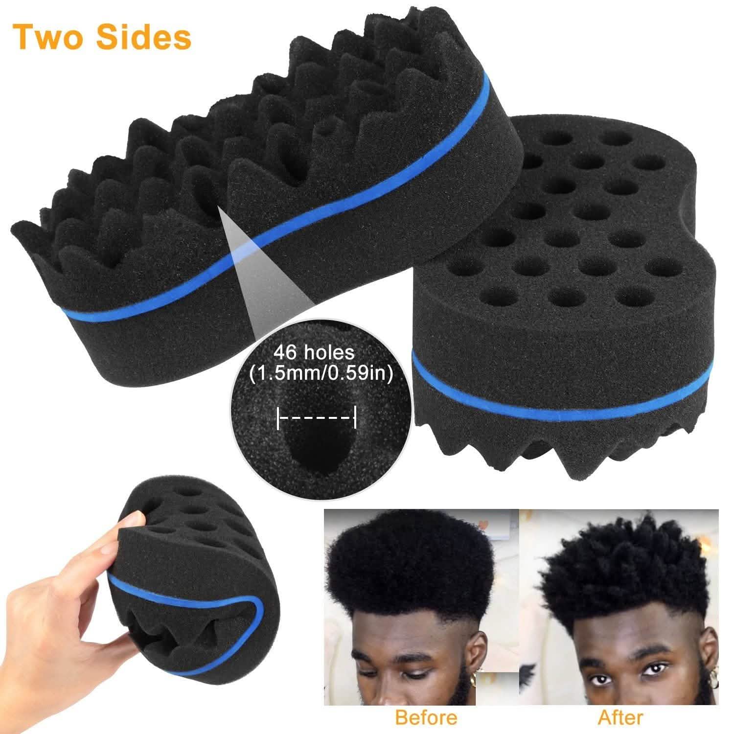Brosse éponge double face pour coiffeur, tresses, dreadlocks et torsades