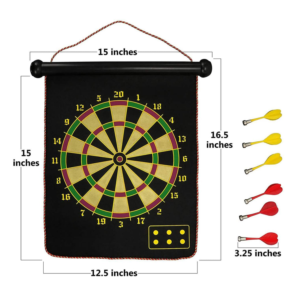 Jeu de fléchettes magnétique et cible double face enroulable