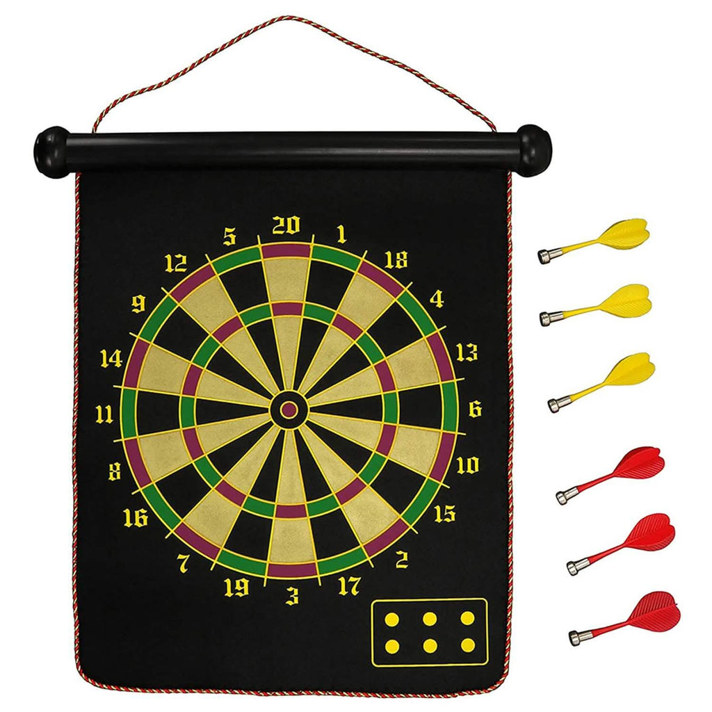 Jeu de fléchettes magnétique et cible double face enroulable