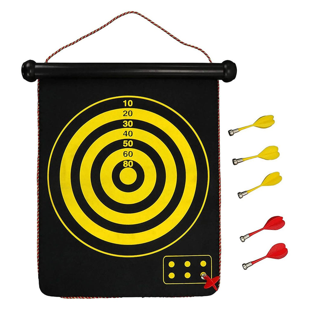 Jeu de fléchettes magnétique et cible double face enroulable
