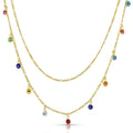 Collier double rang à pampilles Oeil de tigre figaro