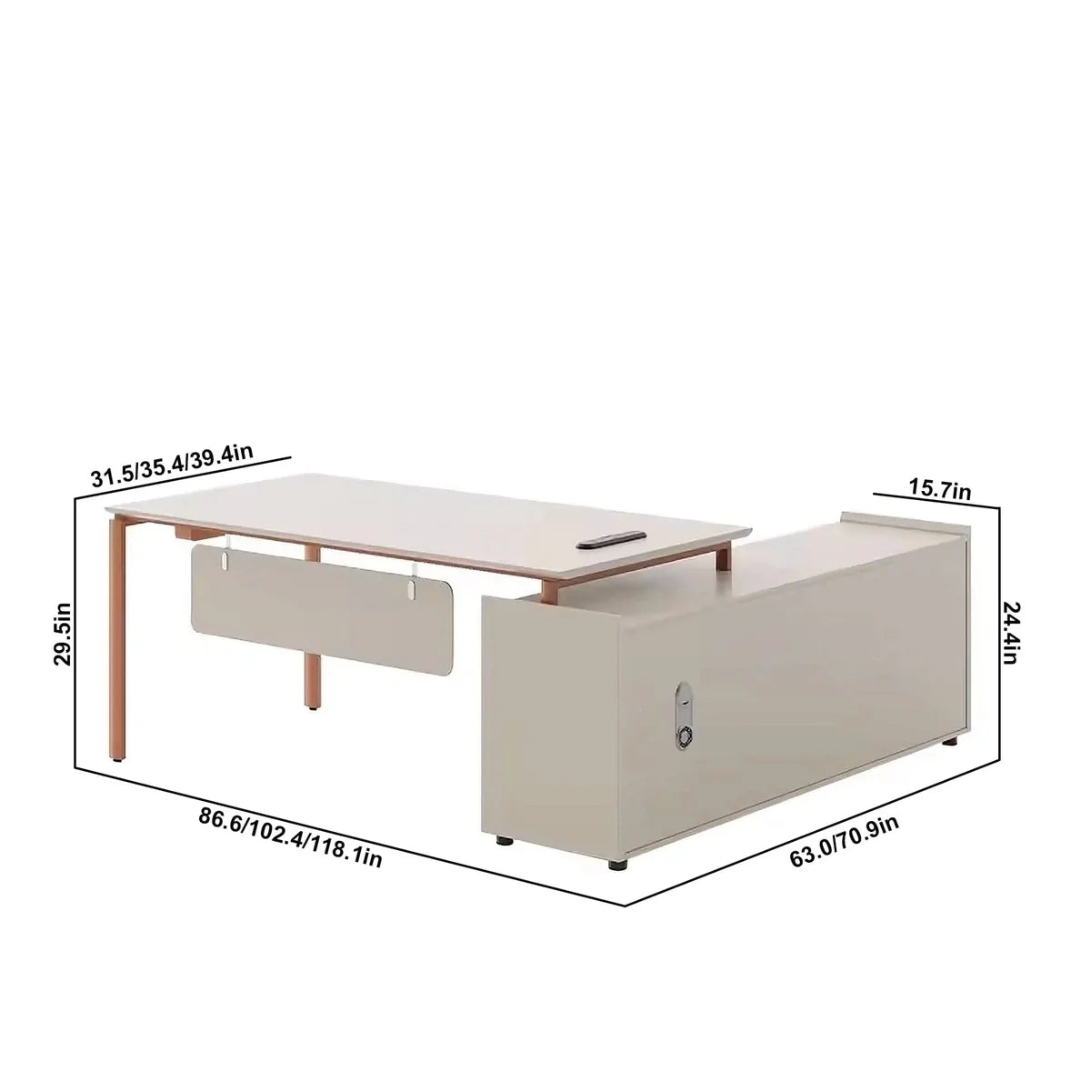 Selby · White L-Shaped Desk