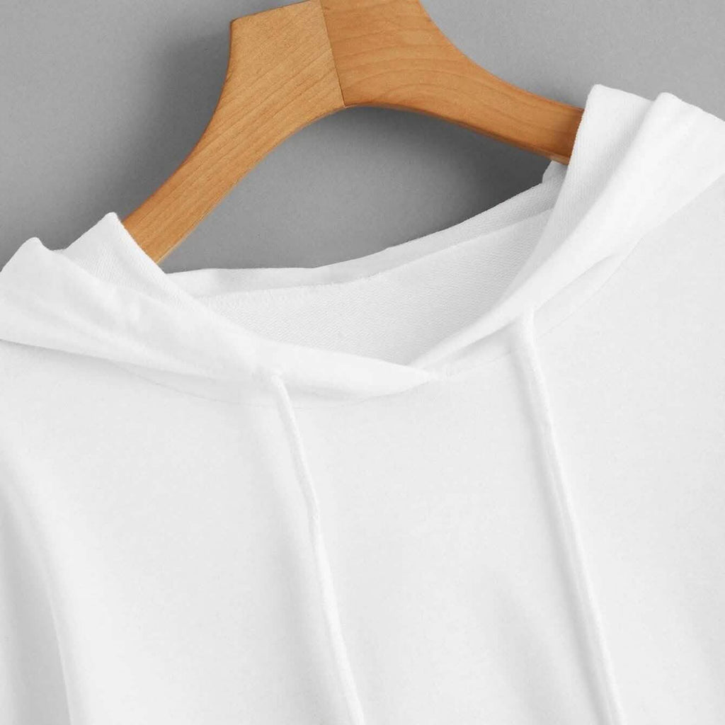 Drop Shoulder Crop Hoodie