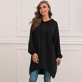 Sweat à capuche long avec ourlet plongeant et épaules tombantes en tissu thermique