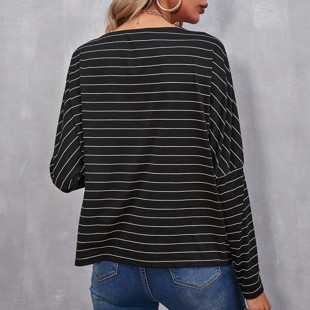 Drop Shoulder Striped Tee