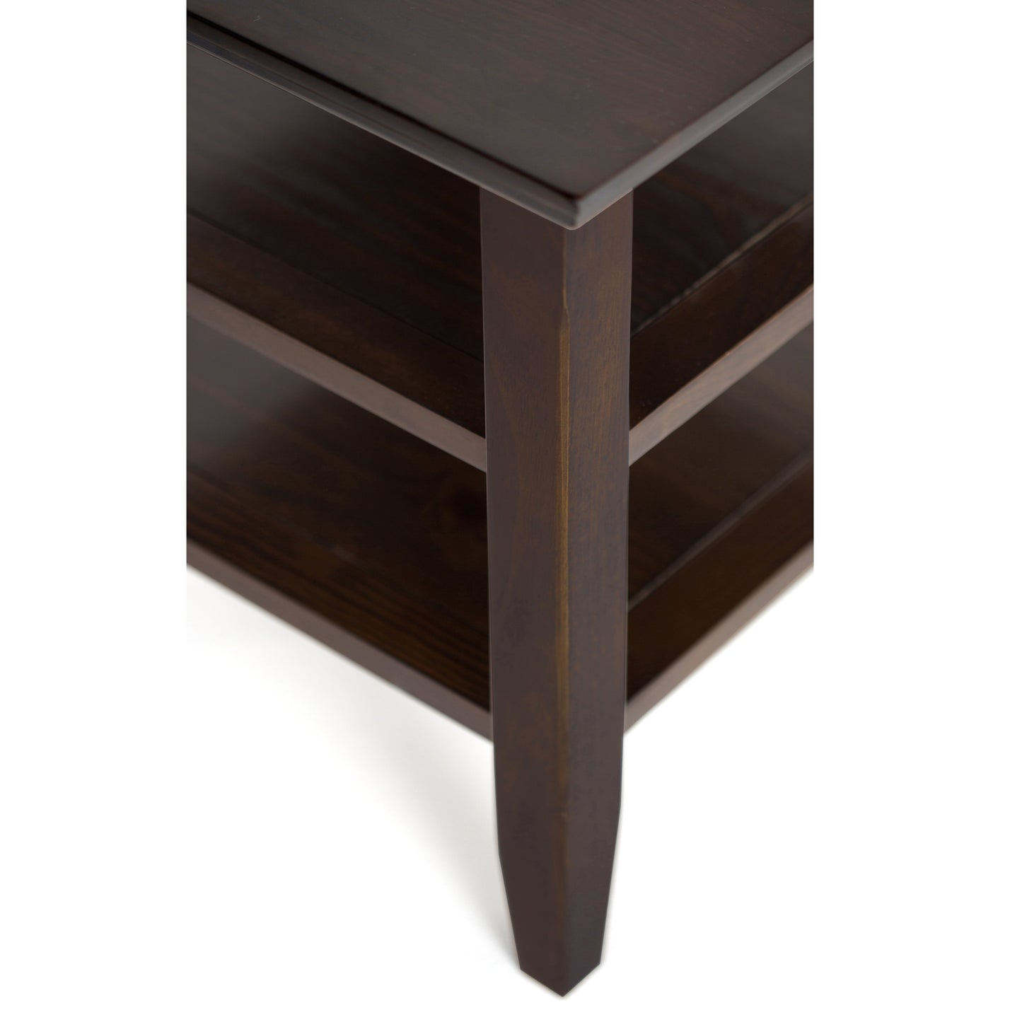 Acadian Solid Wood Narrow Side Table in Brunette