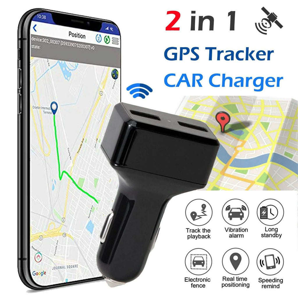 デュアルUSBカーチャージャー GPSトラッカー GSM SIM リアルタイムGPRS車両追跡セキュリティ