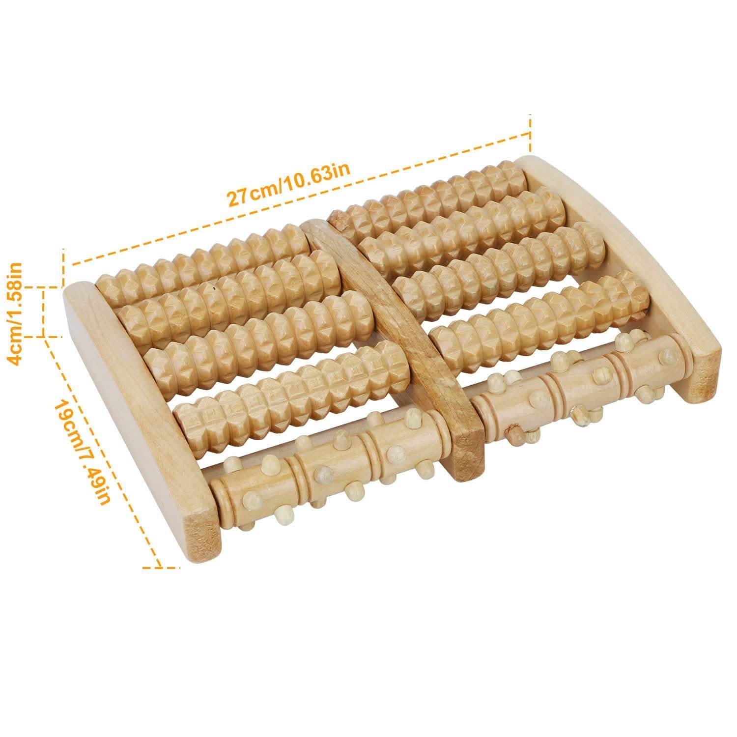 Double Rouleau de Massage en Bois pour les Pieds, Anti-Stress, Acupression