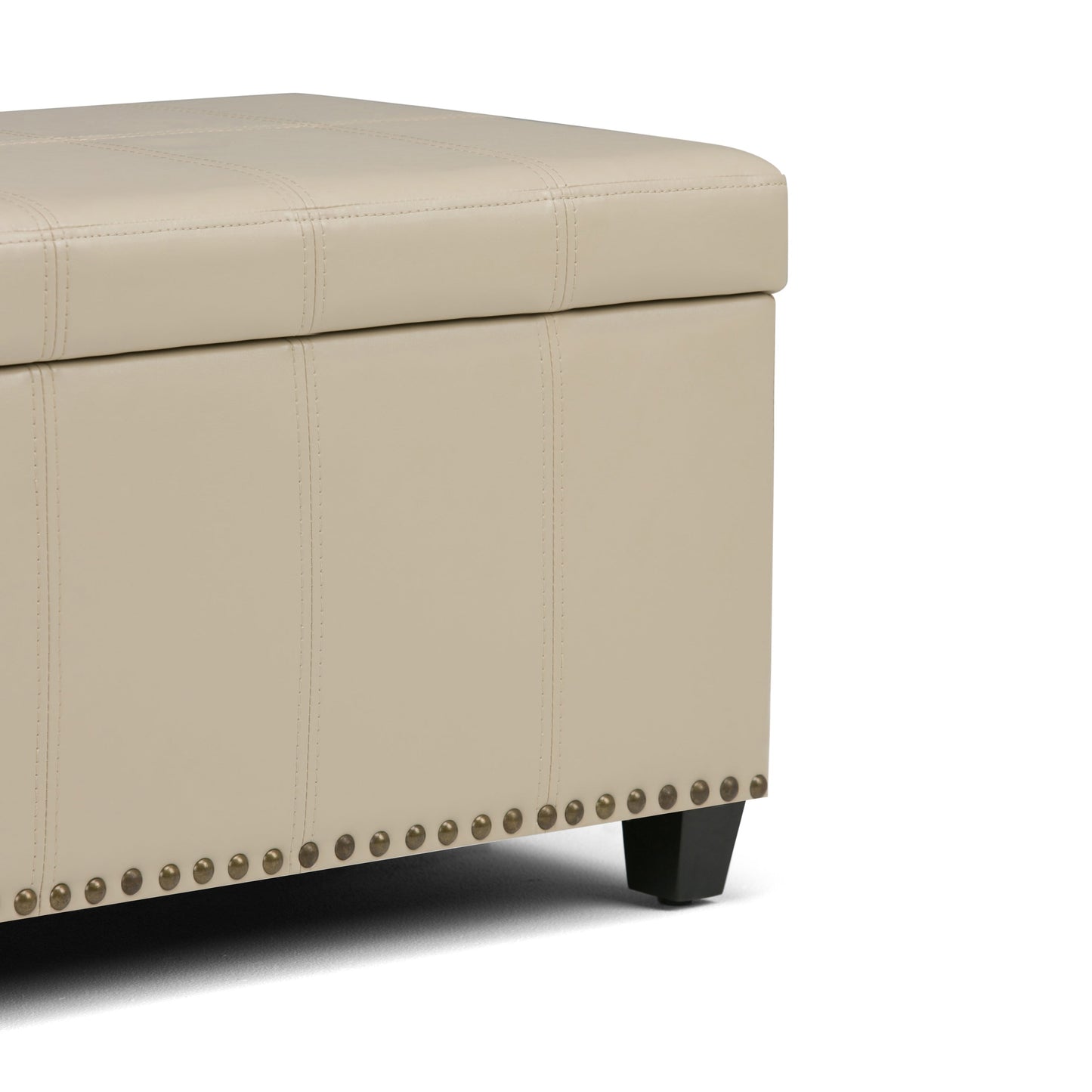 Amelia 33 Inch Wide Storage Ottoman Bench in Satin