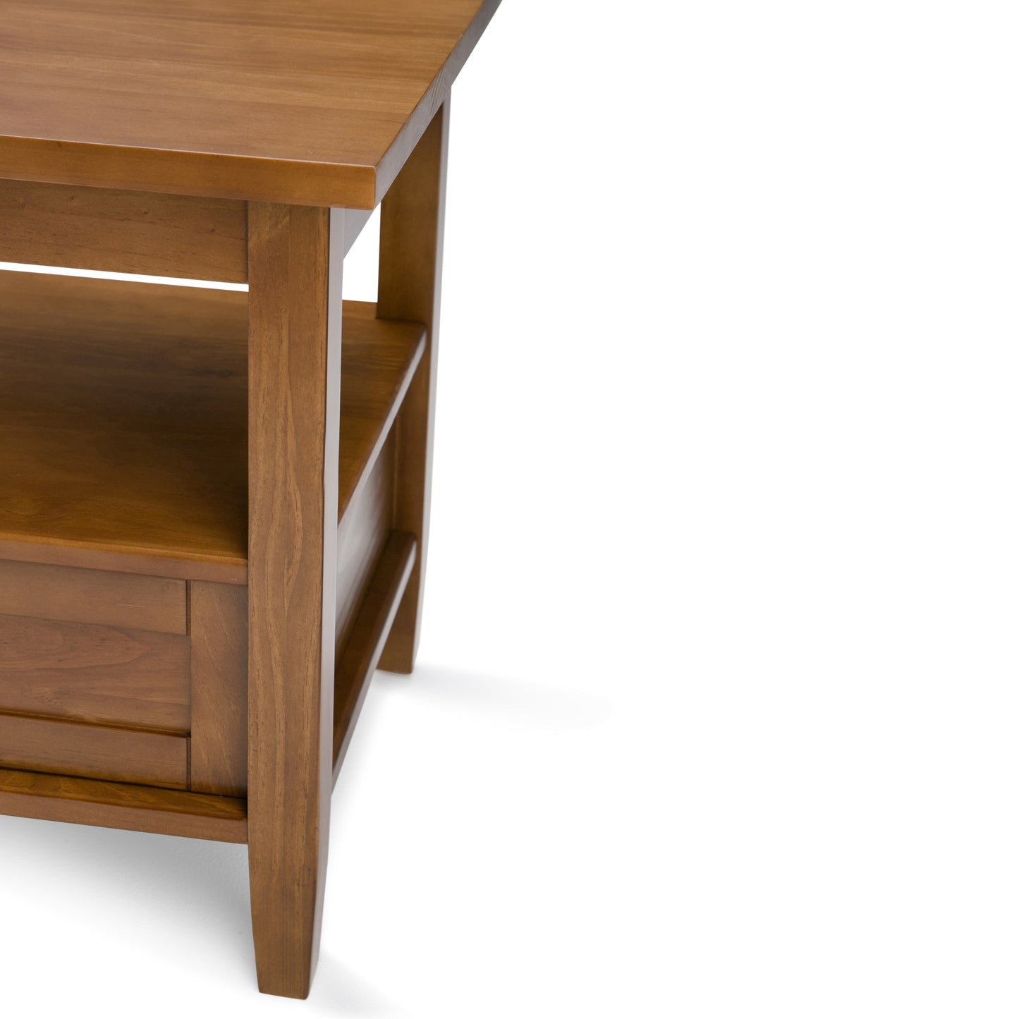 Warm Shaker Solid Wood Transitional End Table in Light Golden
