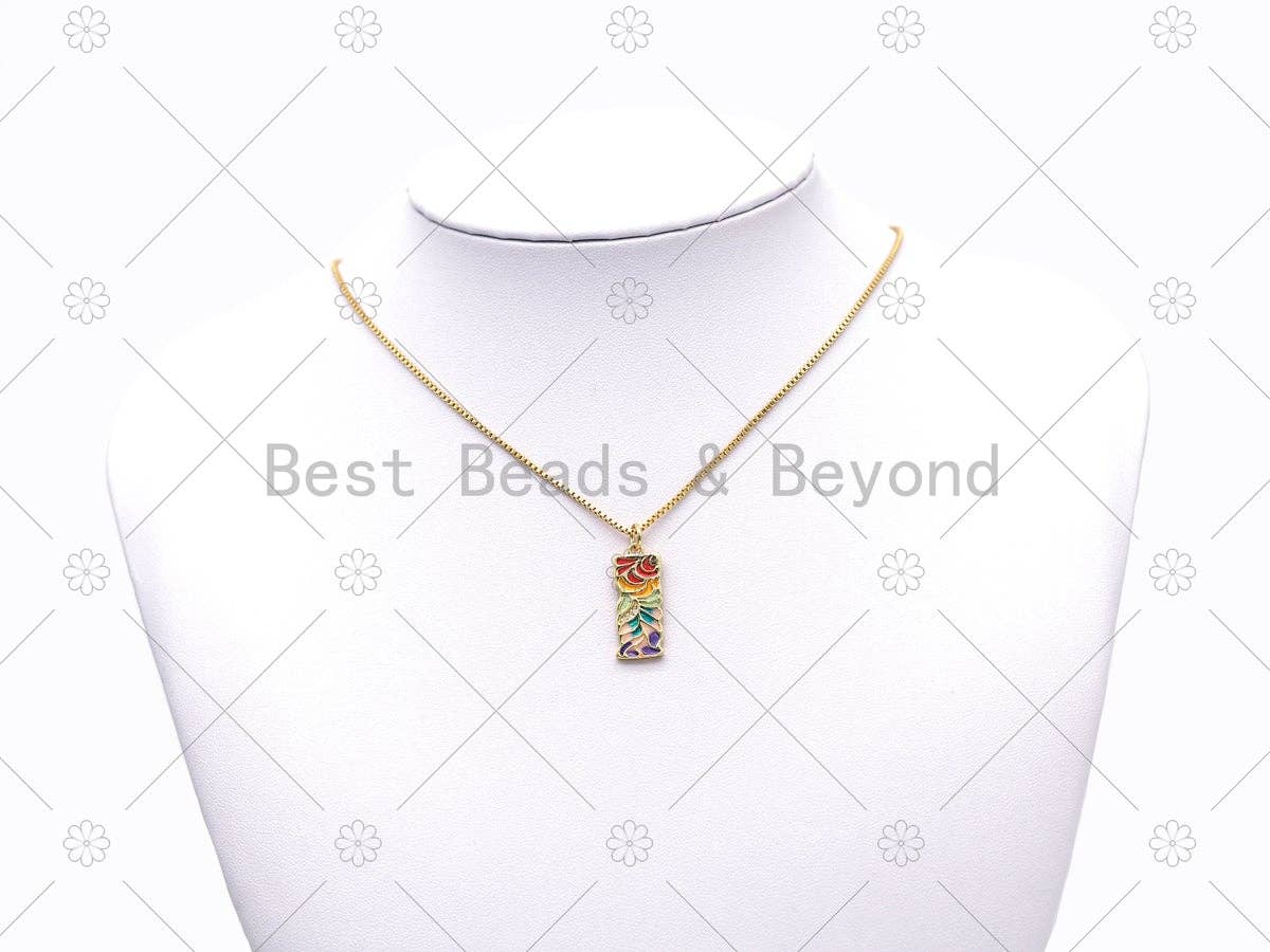 CZ Enamel Leaf Charm, Sku#Y560