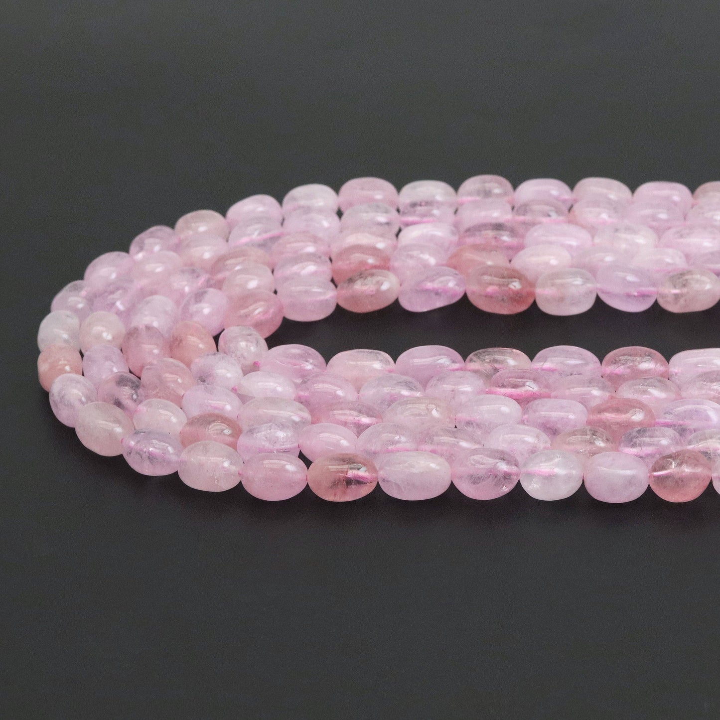10-11mm Oval Morganite Beads, Sku#U1892