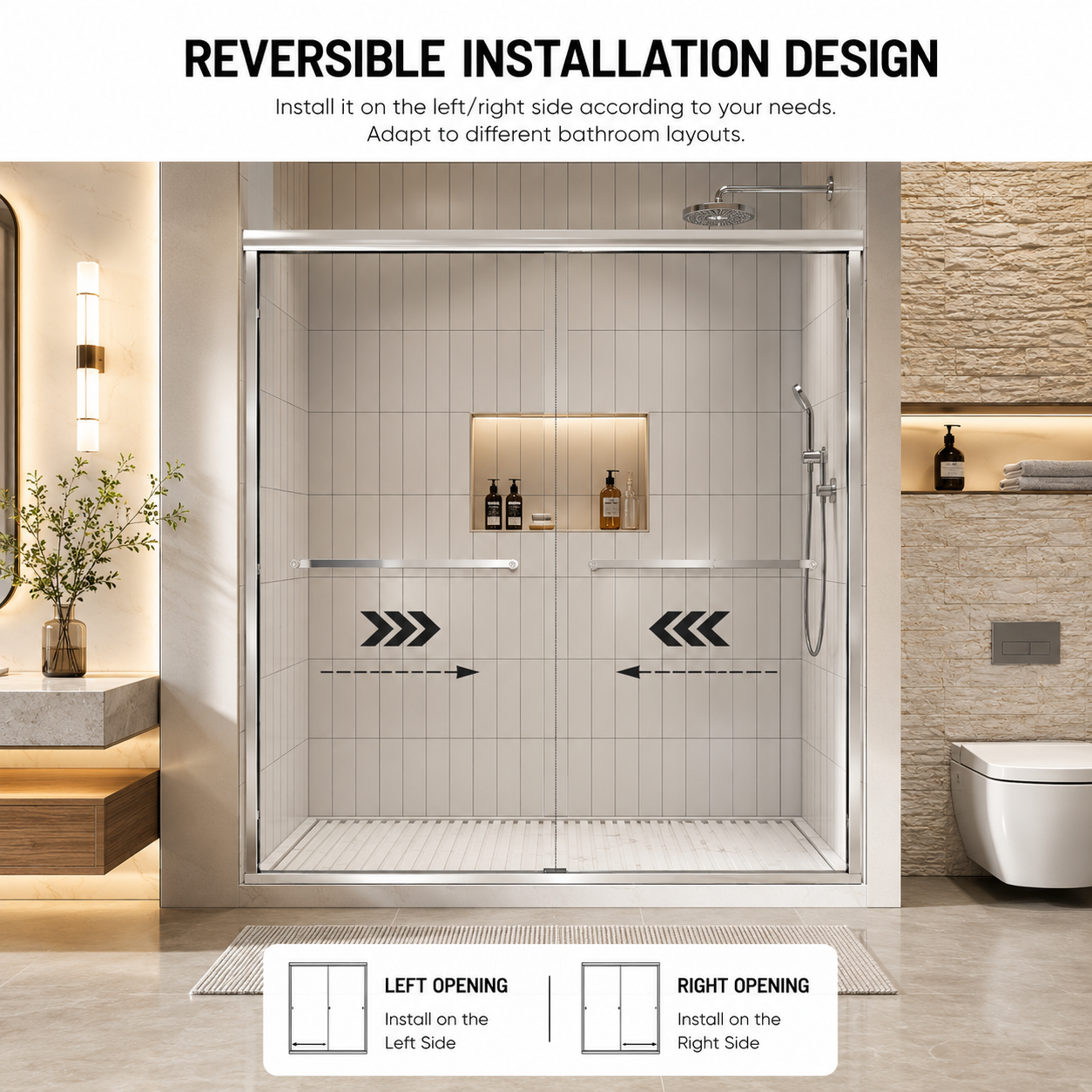Framed Double Sliding Shower Door - 50-54" W x 72" H