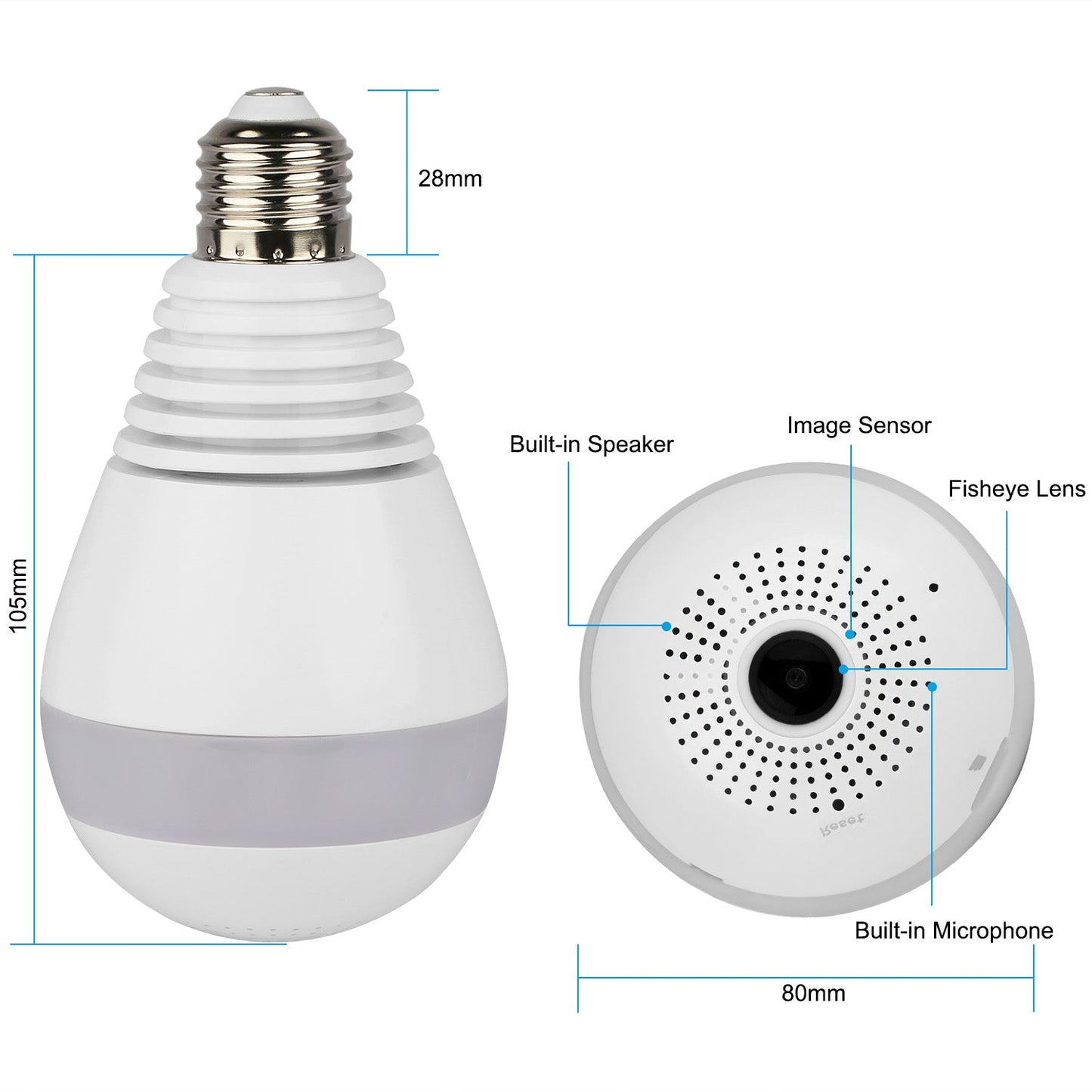 Light Bulb WiFi Camera for Home Security
