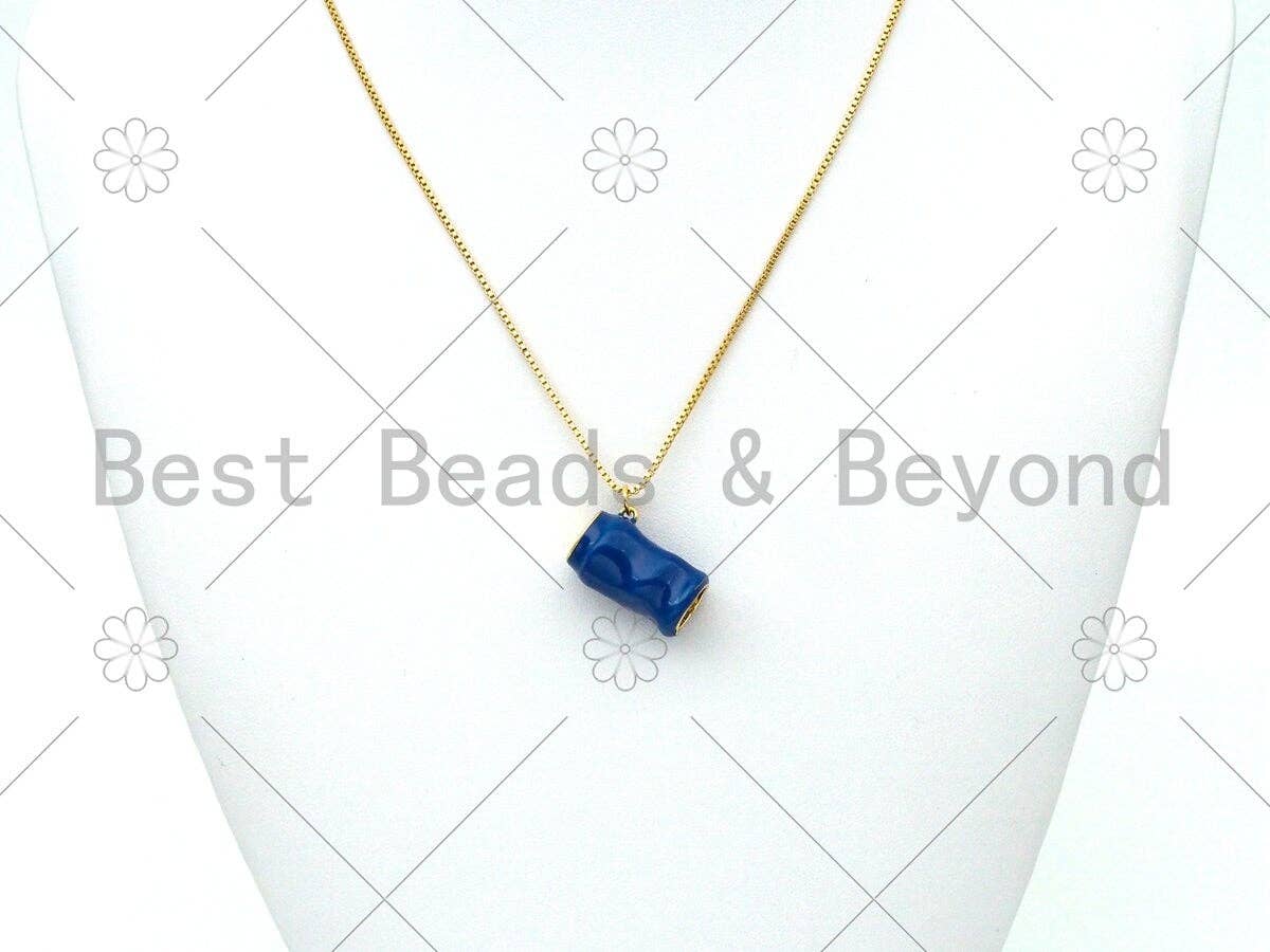 Red/Cobalt Enamel  Soda Can Pendant,18k Gold Filled Coffee Cup Charm,Enamel Pendant,Enamel Jewelry,15x21mm,Sku#LK397