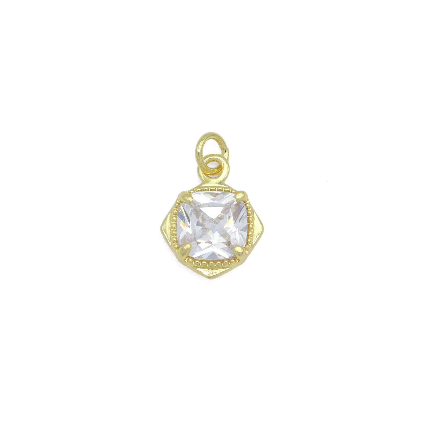 Square big diamond CZ Rhombus Charm Pendant, Sku#LK1076