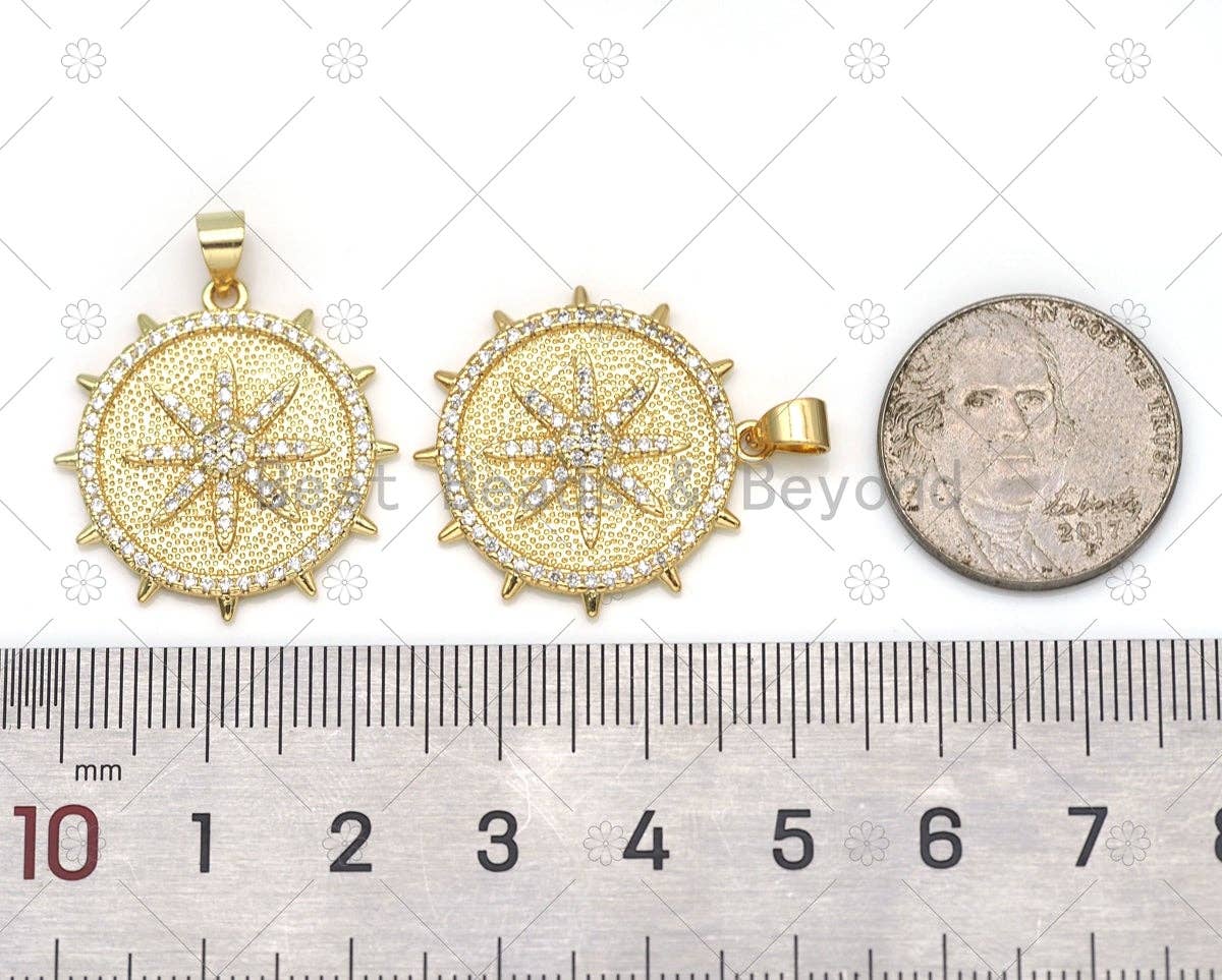 CZ  North Star Charm, Sku#LK566