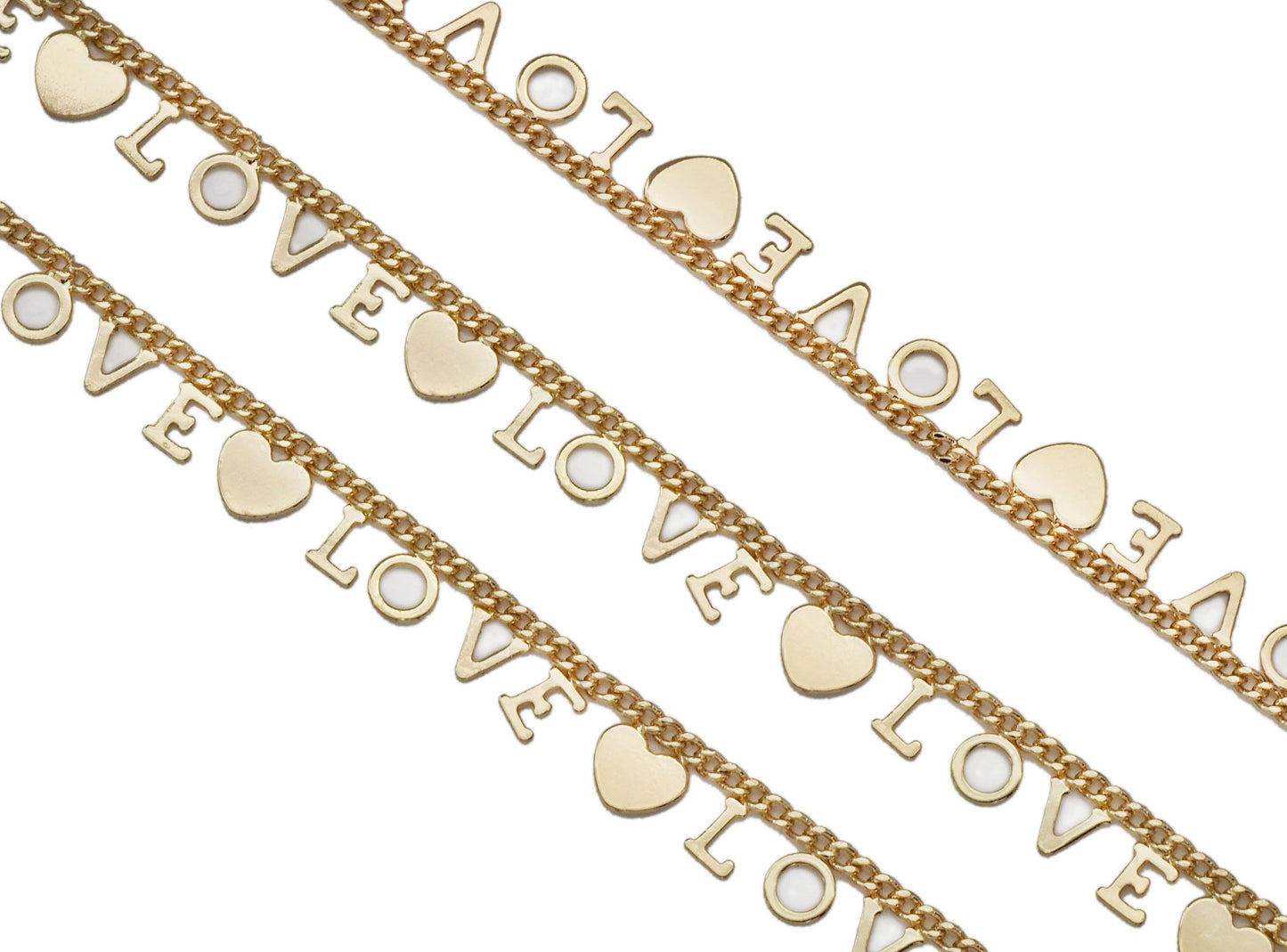 Love Heart Cuban curb Chain By Yard/Necklace, sku#LS36