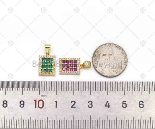 CZ Rectangle Charm, Sku#LK519