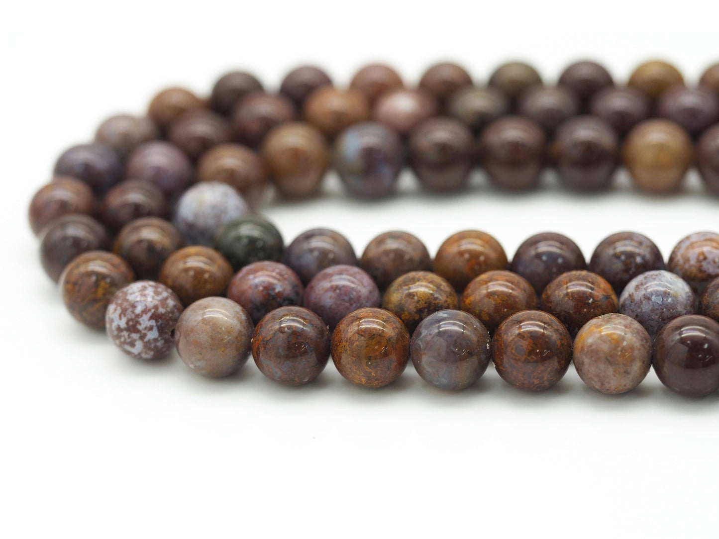 Natural Red Ocean Jasper Round Smooth Beads, Sku#U1335