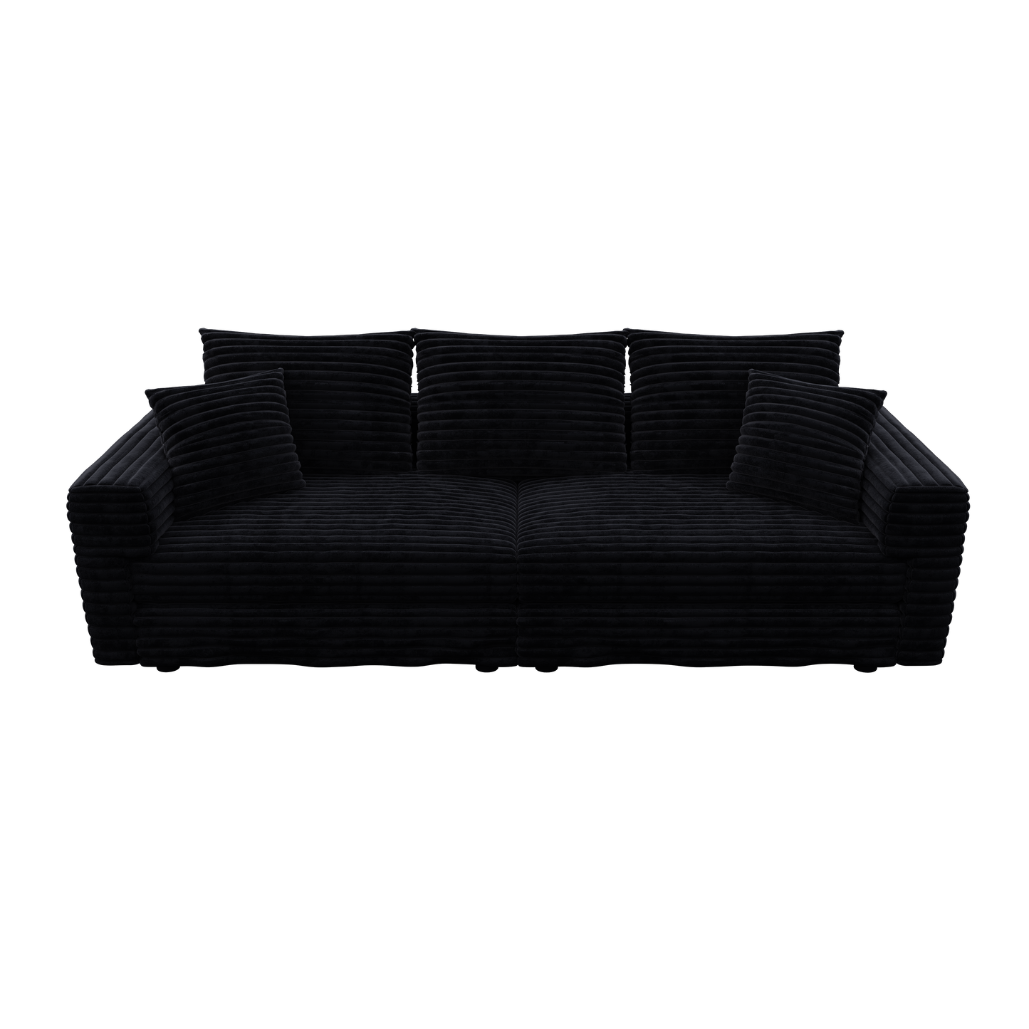 Plush Corduroy 3-Seat Sofa, Modern Comfy Upholstered Couch