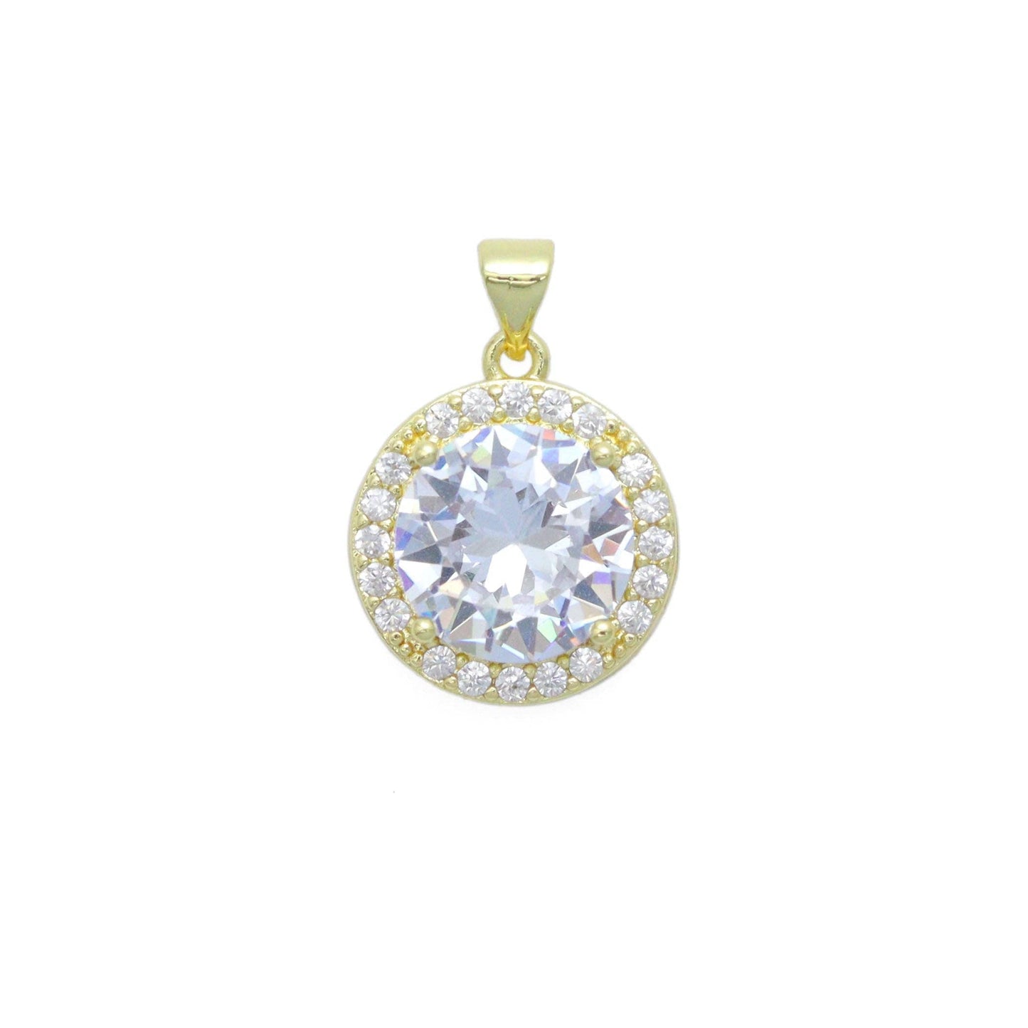 Big Crystal Round Charm Pendant, Sku#LK1097