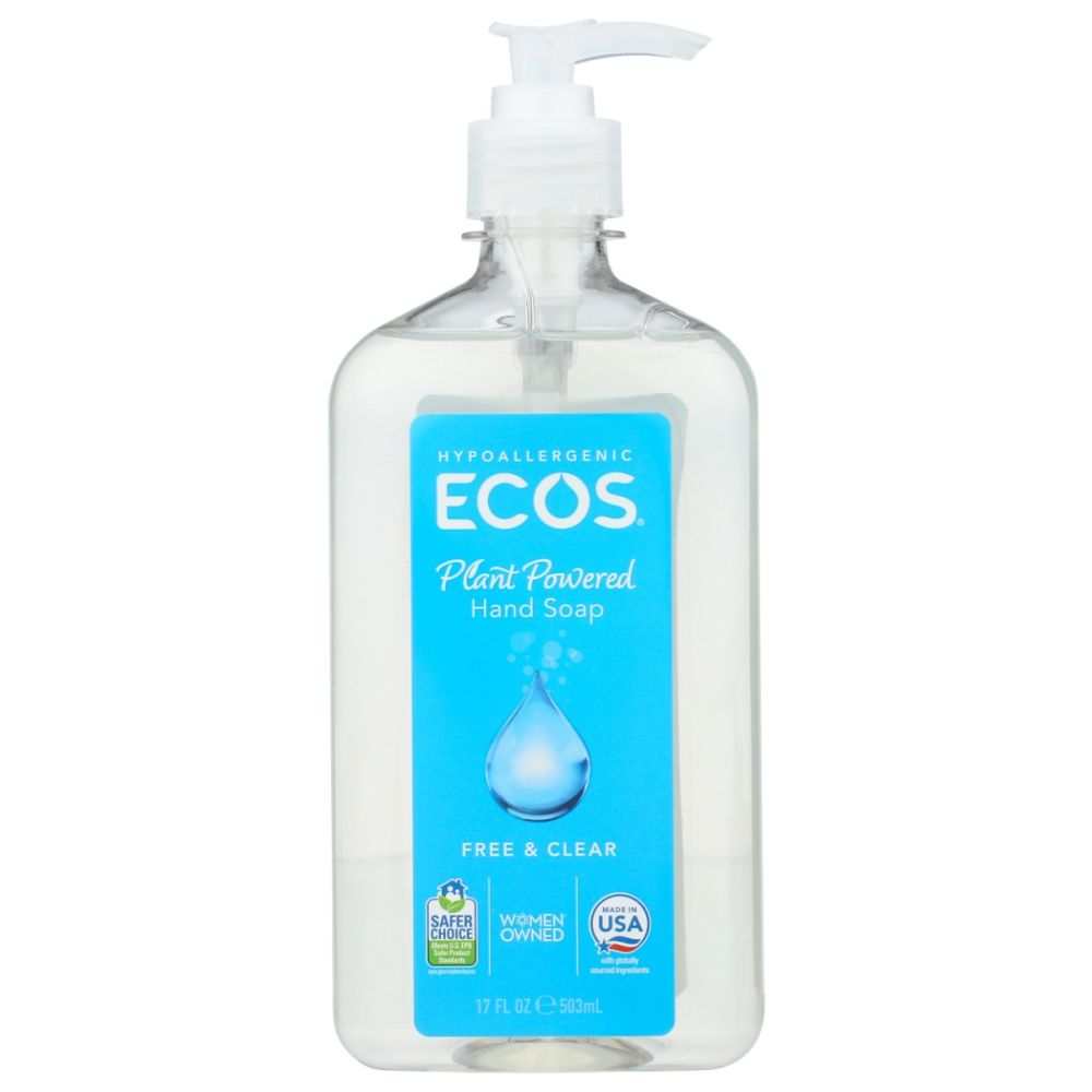 ECOS Hand Soap - Hypoallergenic, Free & Clear, 17 oz | Gentle & Safe