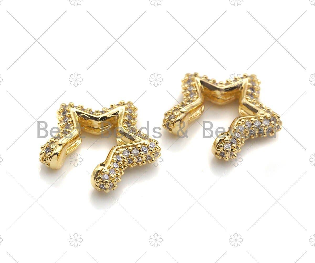 Fully CZ Star Cuff Earrings, Sku#O36