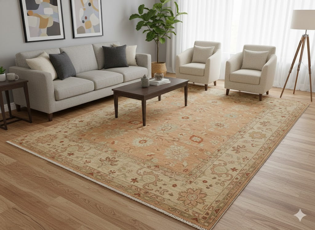 Hand-Knotted Sultanabad Vegetable-Dyed Wool Rug, 8' x 11' 8"