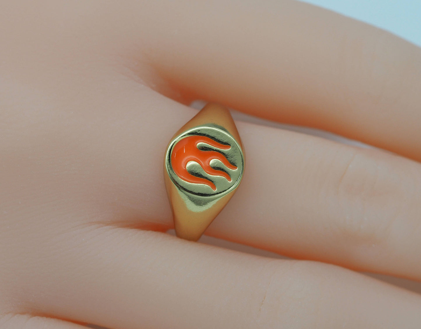 Fire Flame Signet Ring, JD24