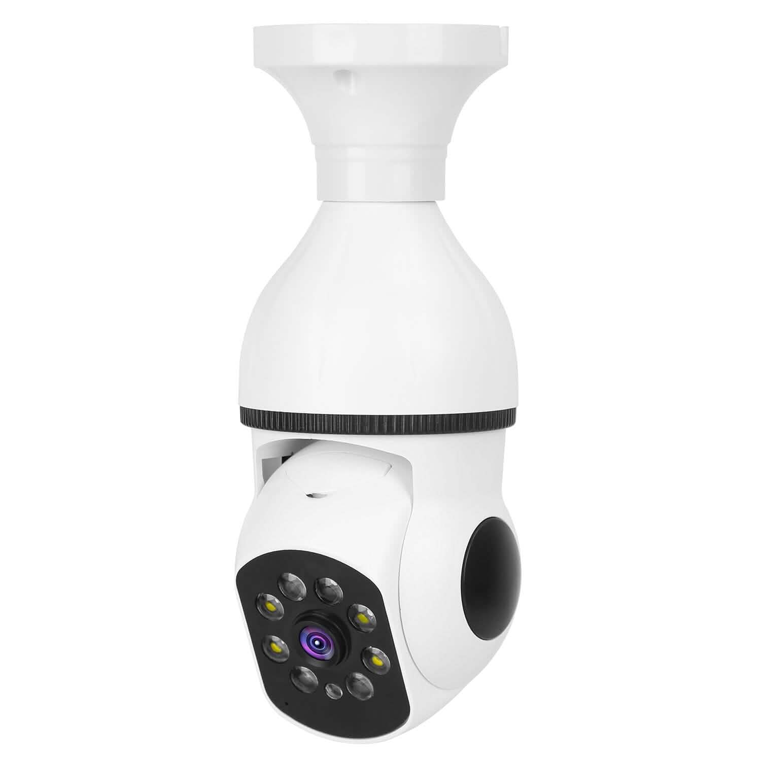 Caméra Ampoule WiFi E27 1080P FHD WiFi IP Panoramique/Inclinable Surveillance Sécurité avec Audio Bidirectionnel et Vision Nocturne Couleur