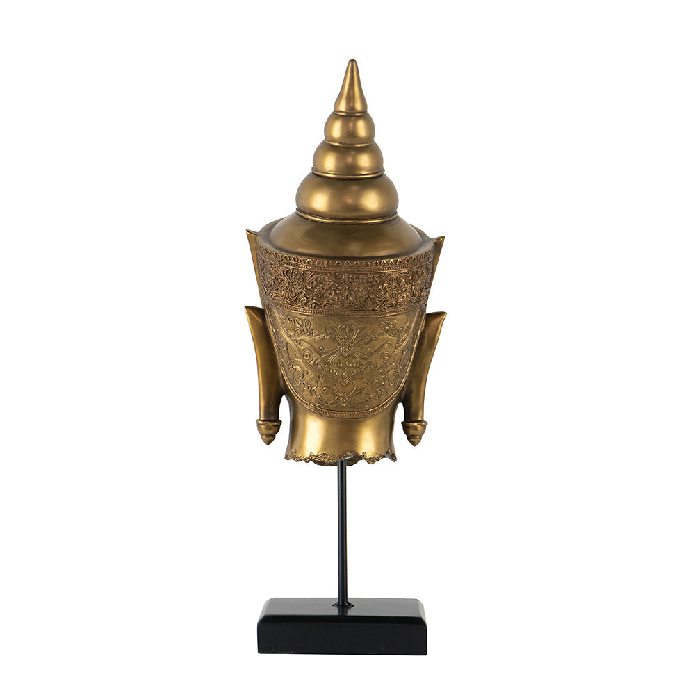 7x7.5x19.7" Buddha Statue Head On Stand