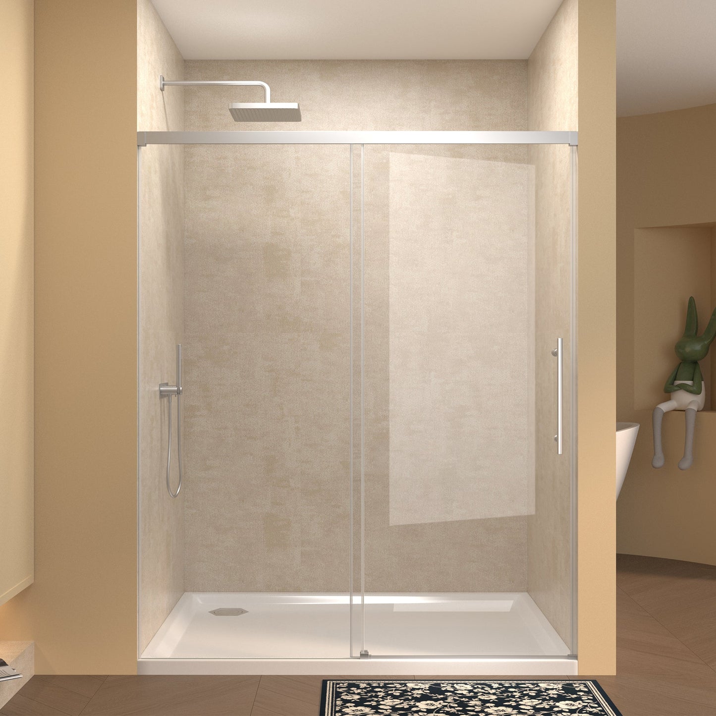 60" Width x 72" Height Single Sliding Shower Door