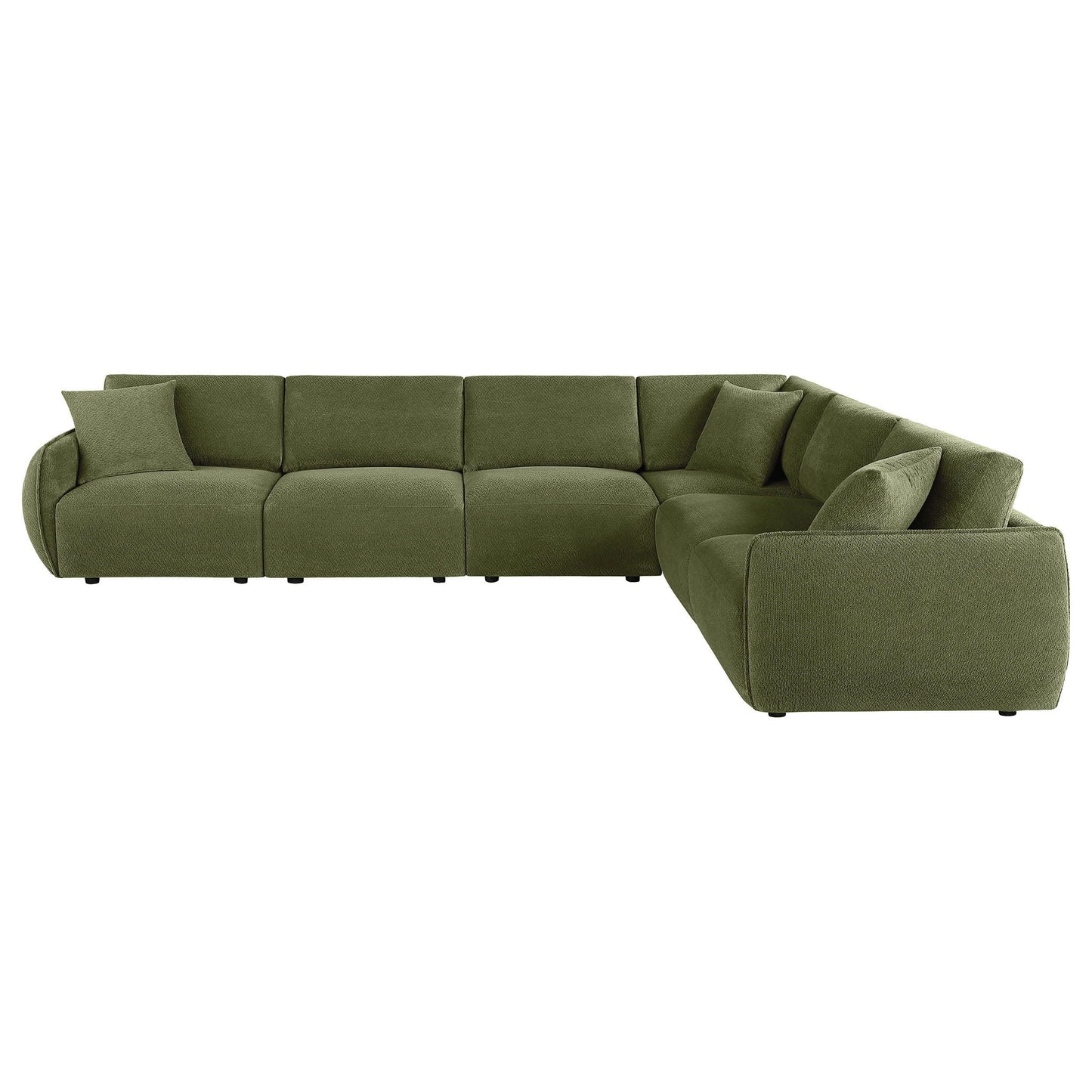 Elysia 6-piece Chenille Upholstered Modular Sectional Sofa Green