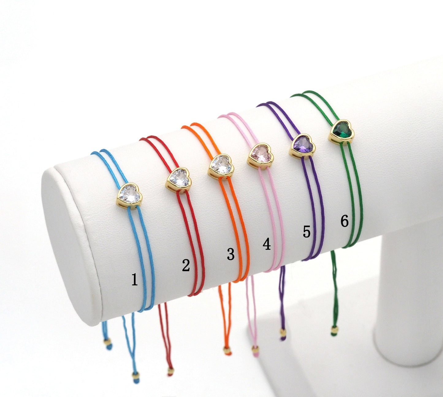 Pull Tie Colorful Wish Heart Bracelet, Sku#EF226
