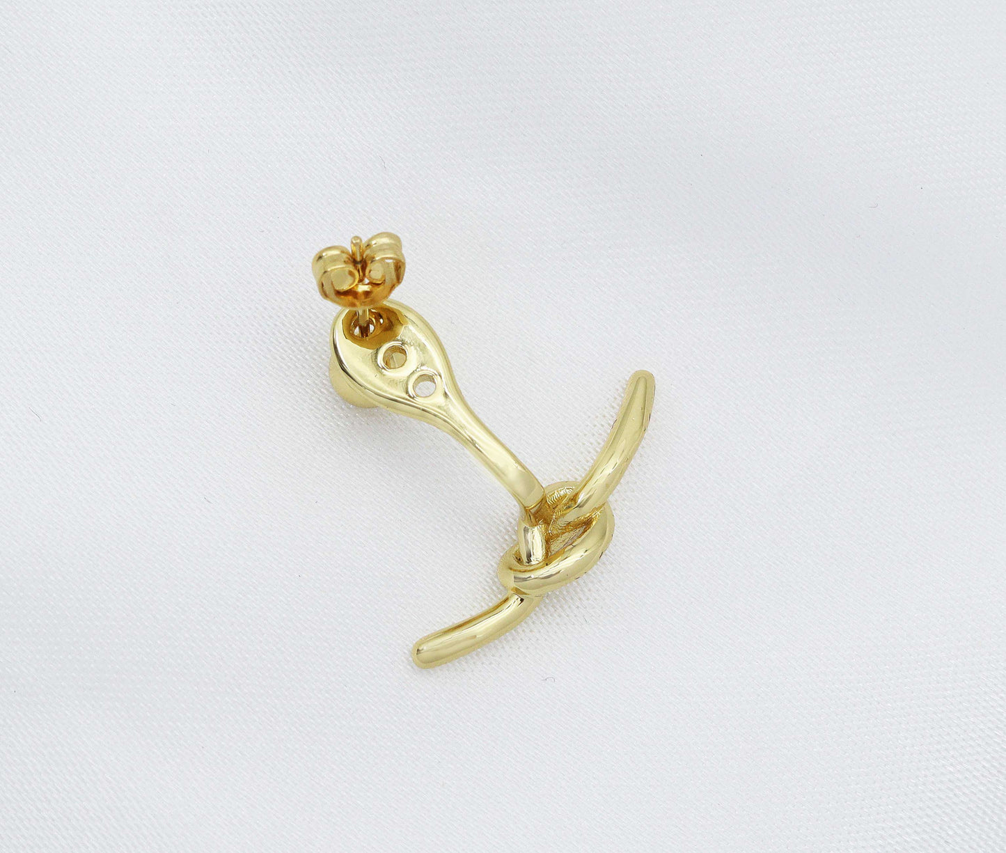 Gold CZ Stud Earrings, Sku#J360