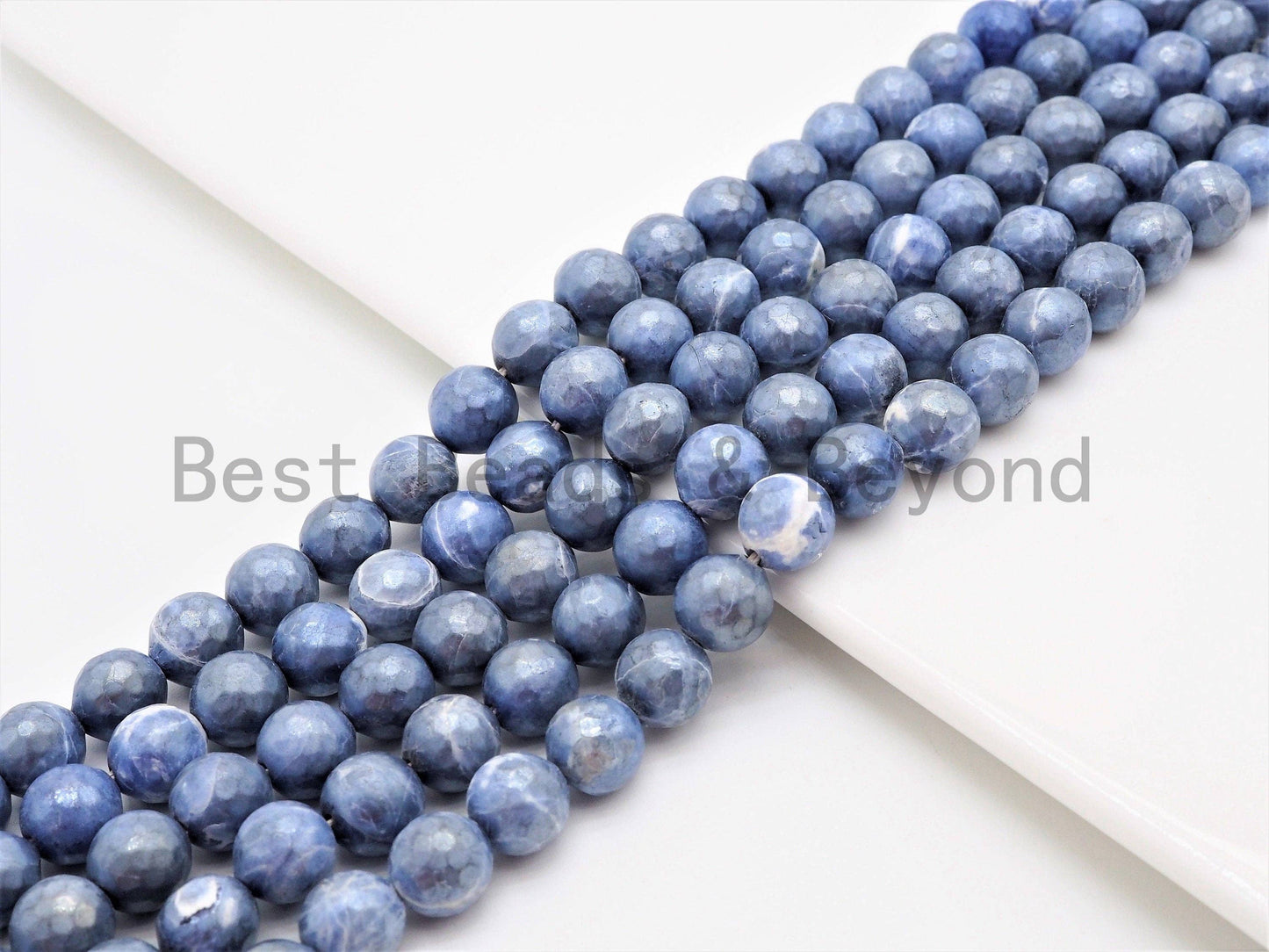 Quality Plated Facete Blue Sodalite Beads, sku#429